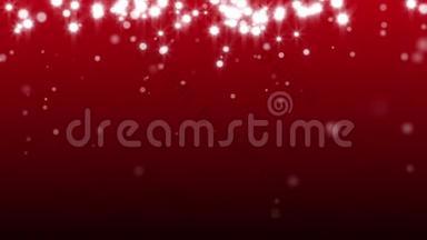 <strong>红色</strong>的圣诞<strong>相框</strong>。 冬天的卡片上有发光的雪花，星星和雪。 计算机生成的无缝循环抽象背景。